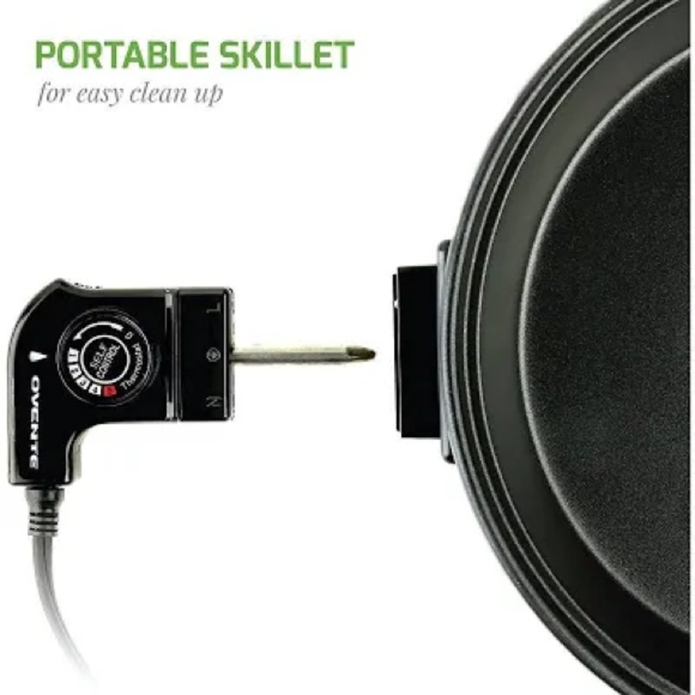 Ovente Electric Skillet with Tempered Glass Lid - Picture 4 of 9